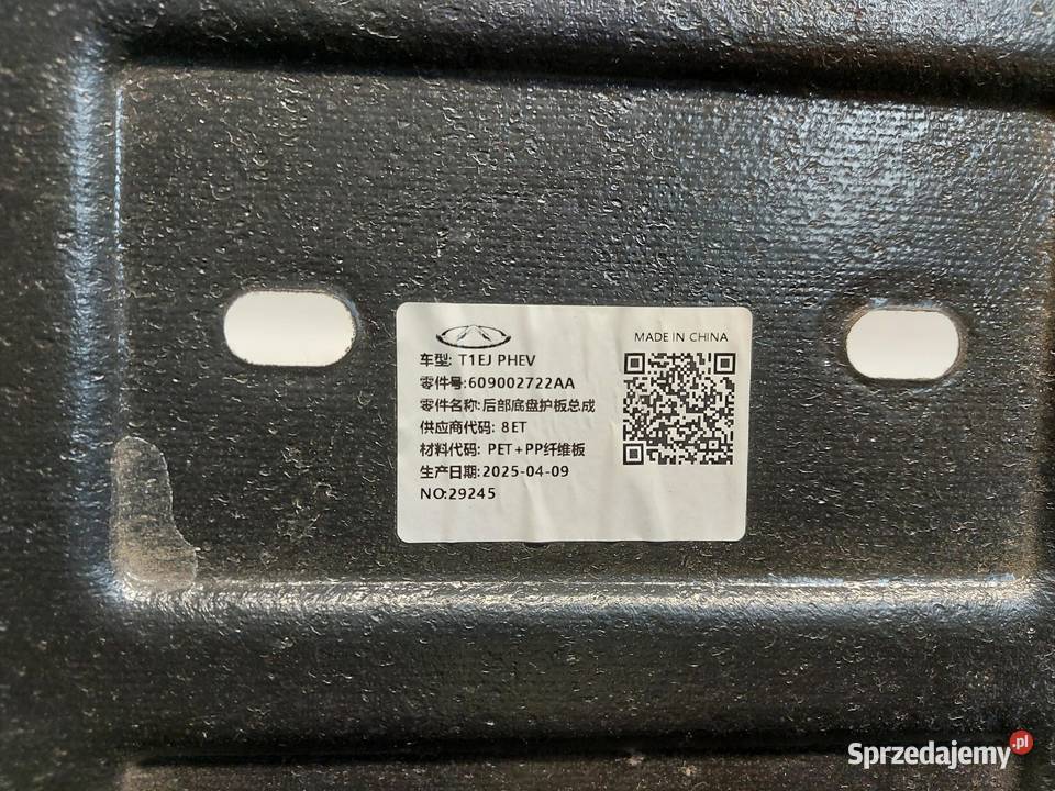 Jaecoo 7 PHEV 2025r płyta osłona podwozia osobowe
