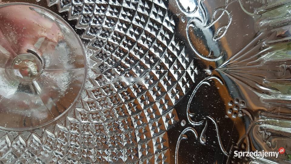 Stara patera owocarka z falbanką stare szkło Dąbrowa Górnicza