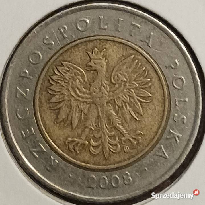 5 złotych 2008 r 1 najniższy nakład wielkopolskie Konin
