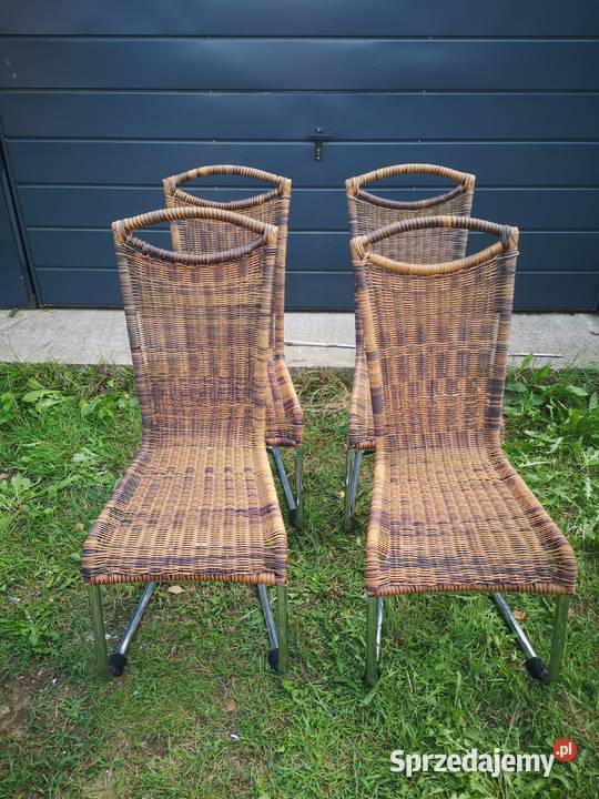 4 krzesła metalowe plecione Krzesła