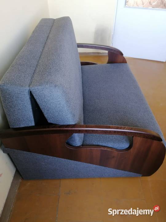 Sofa rozkładana z oparciem drewnianym Olkusz sprzedam