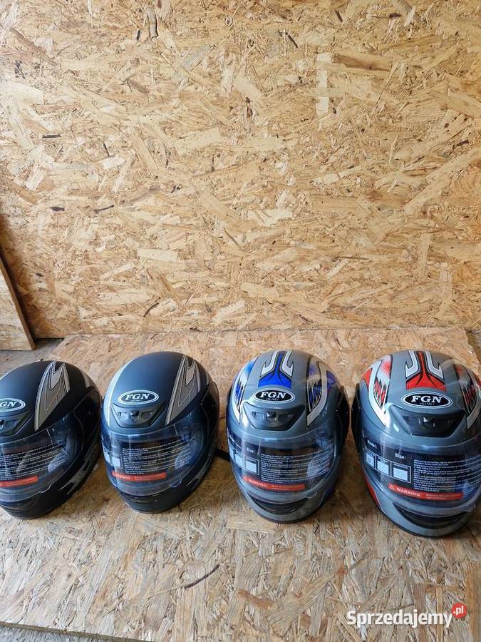 Kask Fgn Czarny Niebieski Biały Popielaty wielkopolskie Głogowa