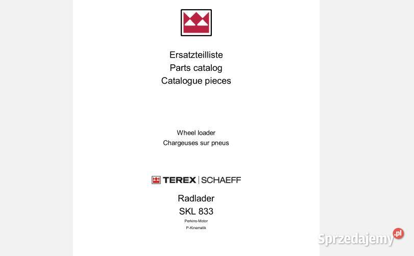 Terex Schaeff SKL833 SKL834 PT60 katalog części Kielce