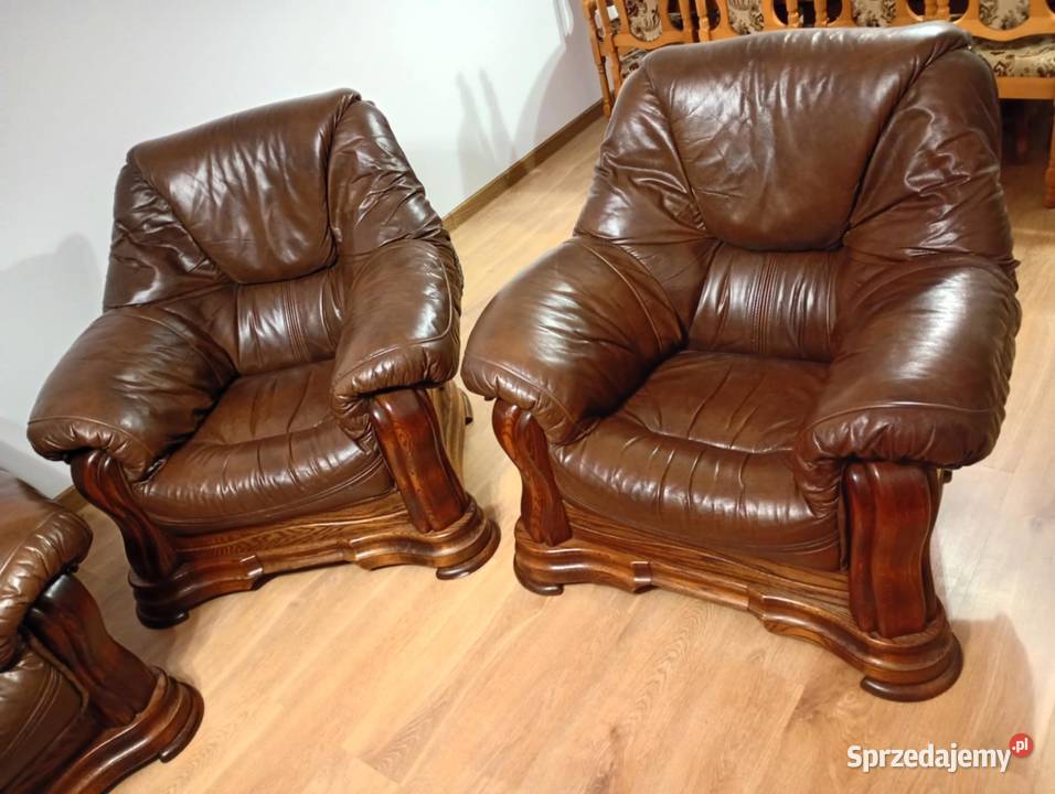 Sprzedam wypoczynek skórzany dwa fotele Sierpc