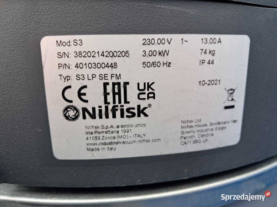 Odkurzacz Przemysłowy NILFISK S3 VHW 320 S3 Sułów
