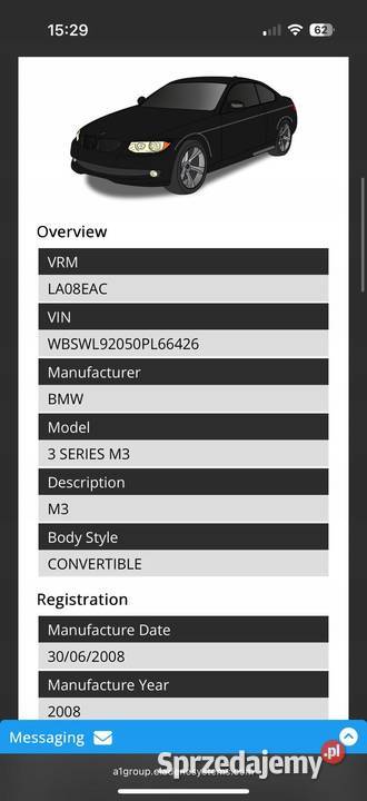 BMW E90 E92 M3 40 V8 420K TYLNY MOST SANKI TYLNE lubelskie Janów