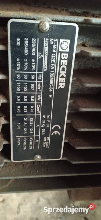 Pompa próżniowa BECKER VTLF 2250 Łódź