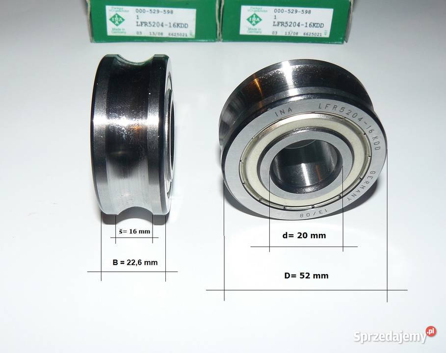 Rolka łożyskowa LFR520416 LFR5204162Z INA Bogatynia