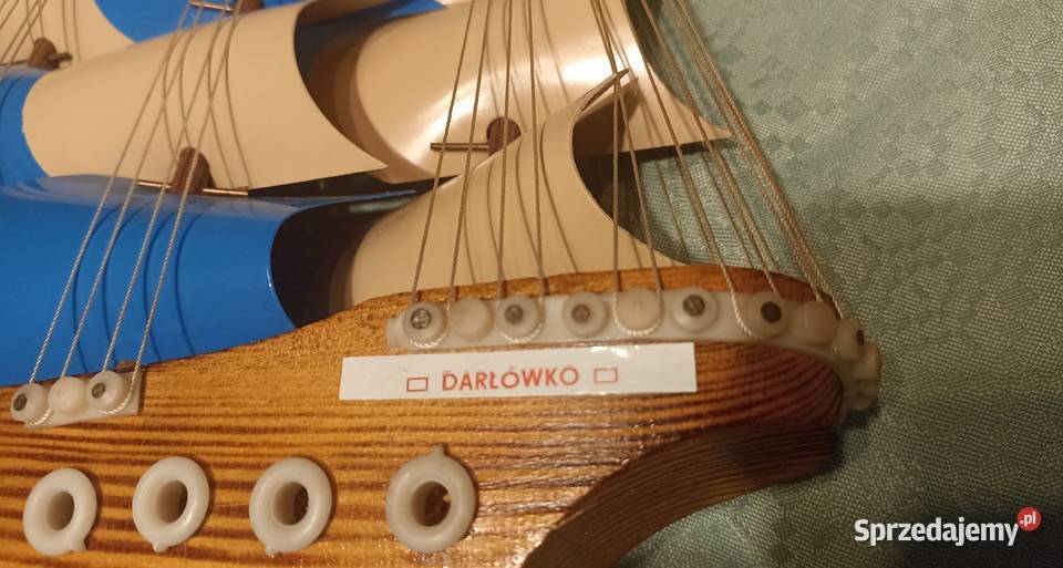 Lampka Nocna Elektryczna Statek Żaglowiec Drewno Sosnowiec