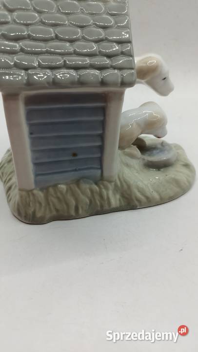 Figurka dekoracyjna pary psów budzie Figurki i rzeźby