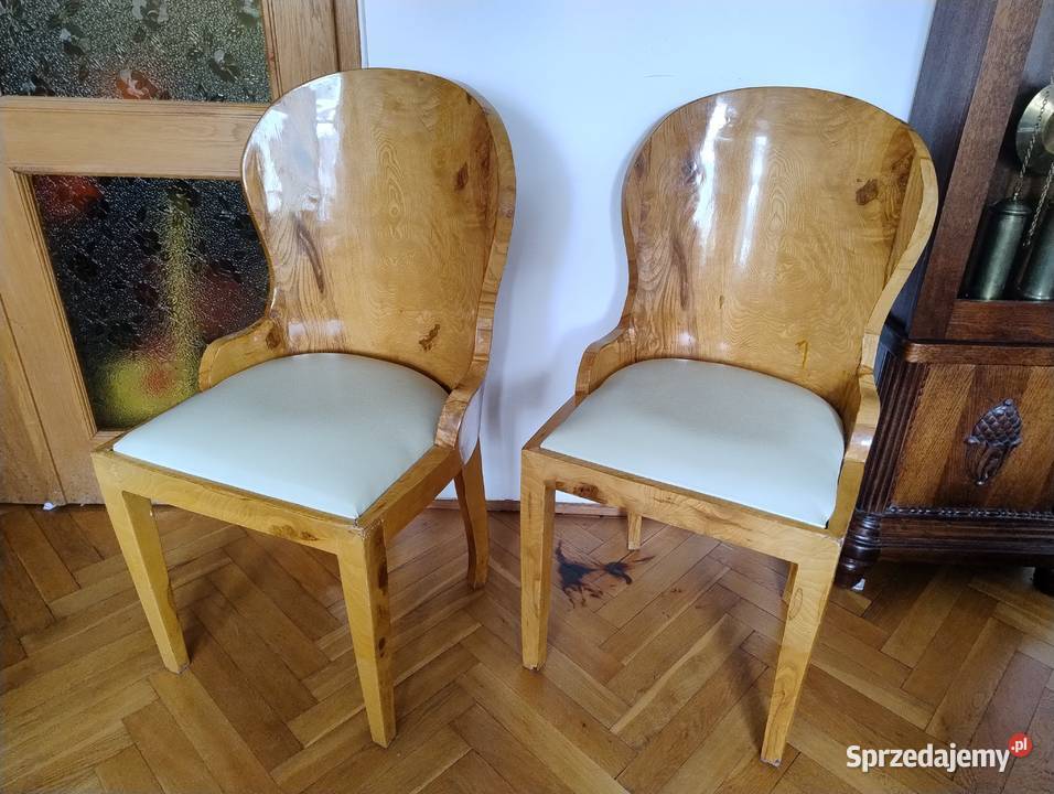 Komplet starych krzeseł 6 sztuk Art Deco