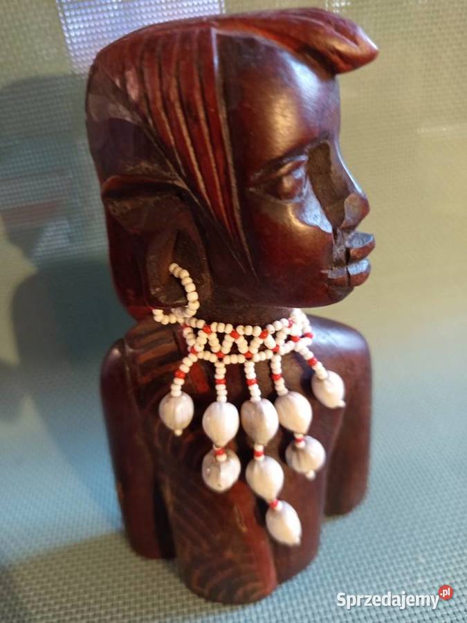 Afrykańska drewniana figurka rzeźba Popiersie mazowieckie