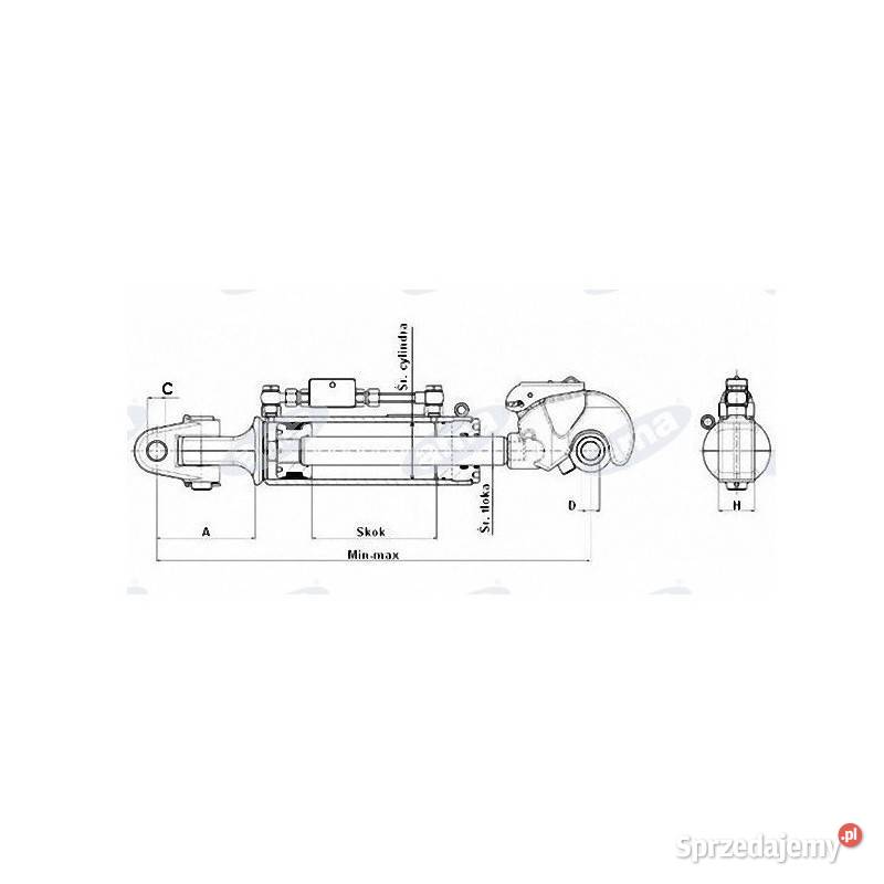 Łącznik hydrauliczny kat 3 637887 mm z główką Do maszyn uprawowych Kamionna