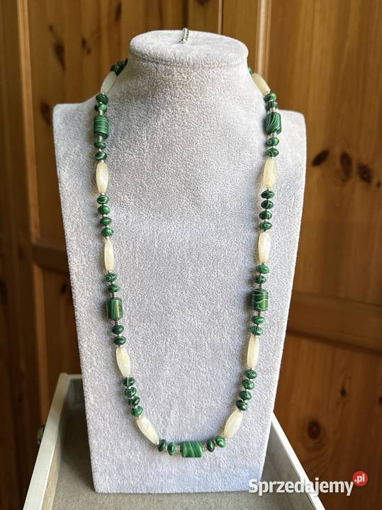 Naszyjnik Malachitowe Serce Agatowe Światło 70