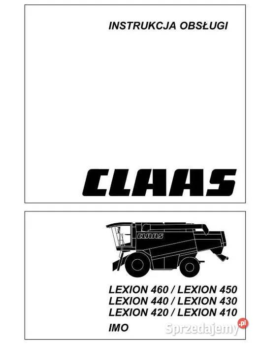 Instrukcja obsługi Claas Lexion 410460 IMO język Zduńska Wola