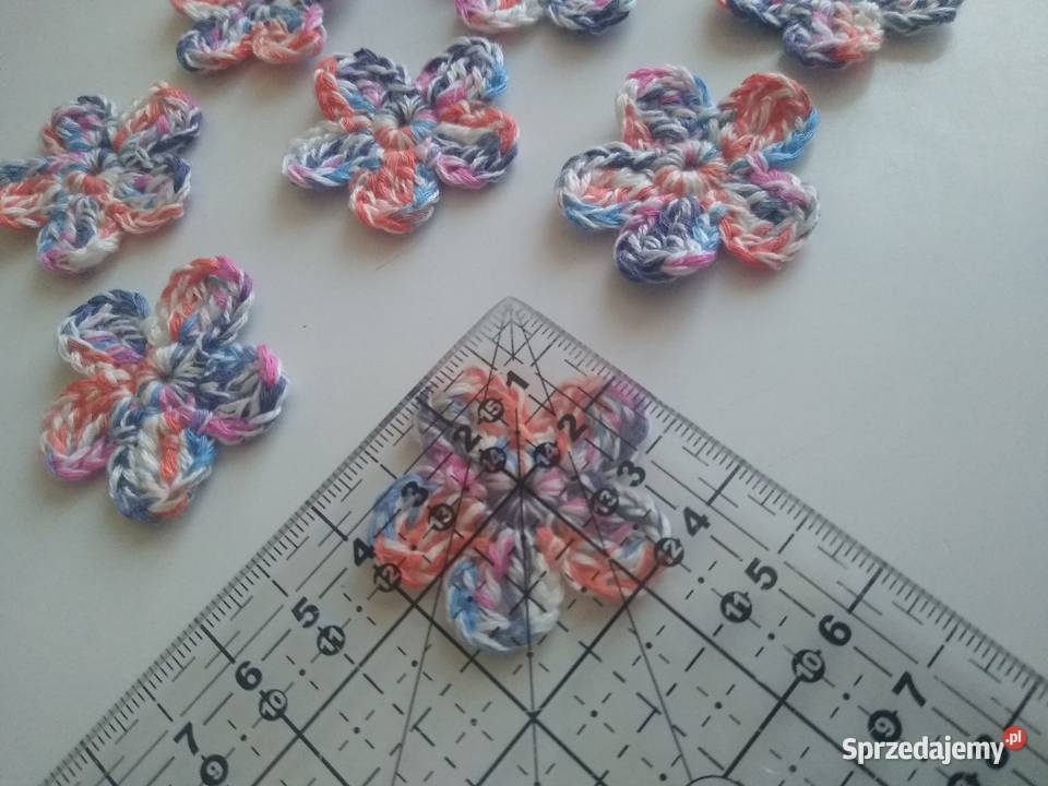 Aplikacje kwiaty kwiatki szydełkowe Handmade pomorskie Gdańsk