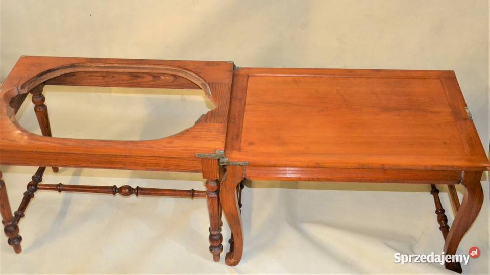 Bidet stołek z odkładaną pokrywą orzechowy lata Warszawa