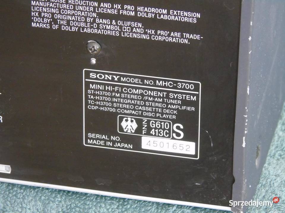 Magnetofon Sony MHC3700 WYSYŁKA podkarpackie Jasło