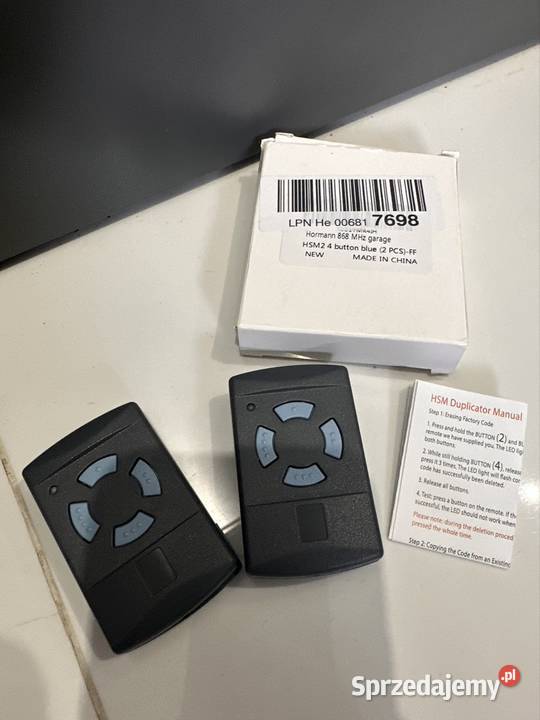 Piloty do bramy Hormann 868 MHz kujawsko-pomorskie Lipno