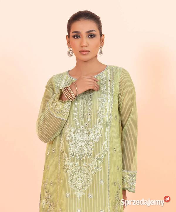 Długa zielona tunika S 36 orient Bollywood Szczecin