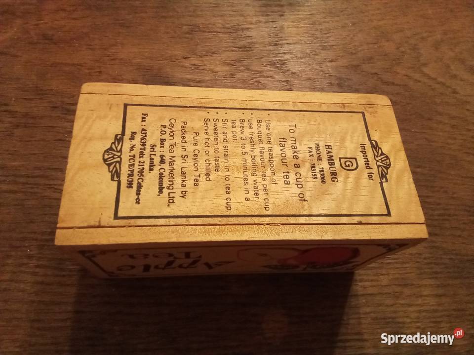 Stare pudełko drewniane herbacie cejlońskiej Warszawa