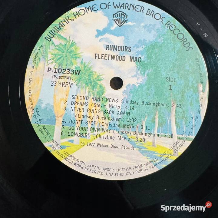 Fleetwood Mac Rumours NMEX Japan LP 1977 Warner płyta winylowa Warszawa