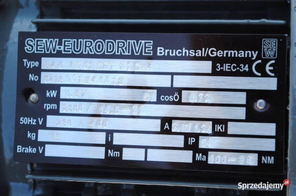 Motoreduktor 037kw z regulacją 14677obrmin SEW
