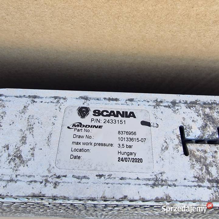 SCANIA R S NGS INTERCOOLER CHŁODNICA POWIETRZA Bieleń