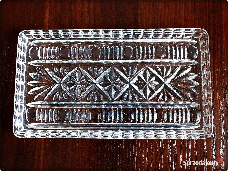 Mała Taca kryształowa na kieliszki przyprawy z Żary