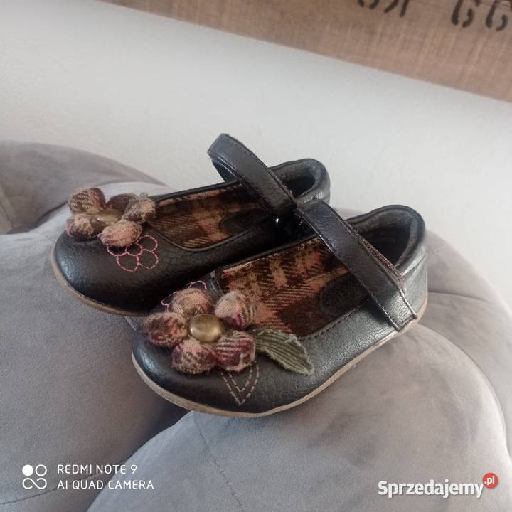Skórzane pantofelki 22 brazowe baletki Lubartów sprzedam