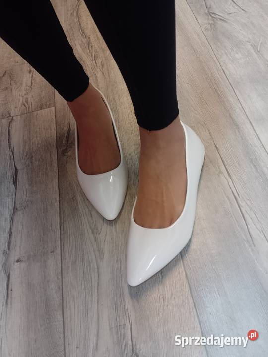 4243 Białe ślubne baleriny wieczorowe NOWE Kraków
