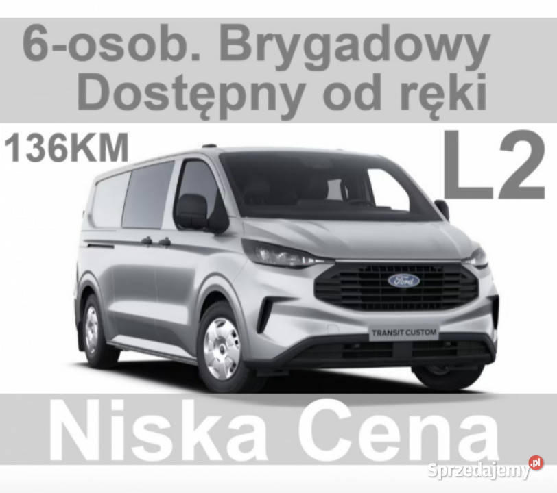 Ford Transit Custom L2 136 6os Brygadowy Trend reflektory ksenonowe Szczecinek