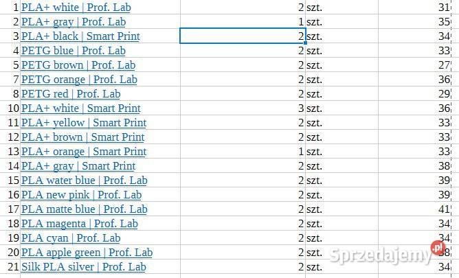 Filamentu różne kolory Professional lab Smart Produkcja
