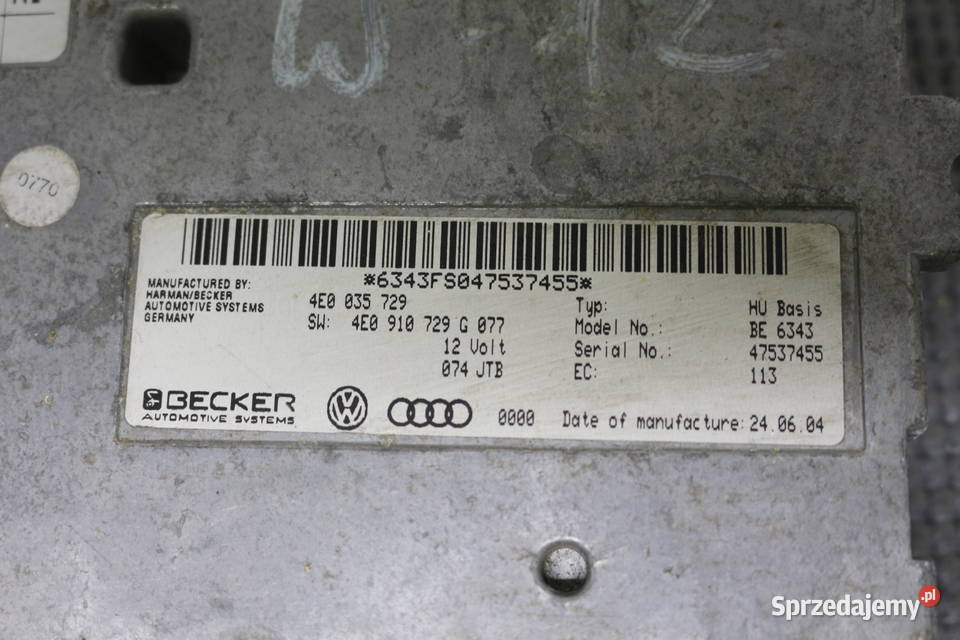AUDI A8 D3 W12 MODUŁ MMI 4E0035729 4E0910729G Prochowice