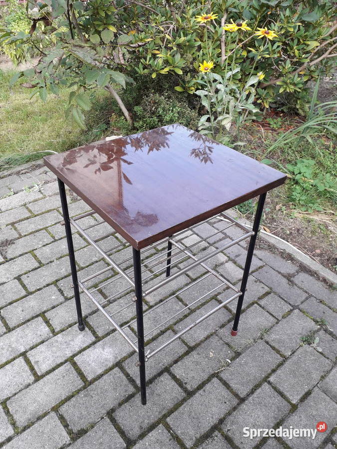 Stolik gazetnik wysoki połysk z lampą Warszawa