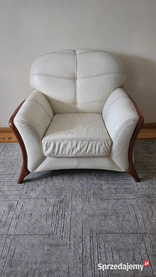 Komplet wypoczynkowy sofa w kolorze ecru Bydgoszcz
