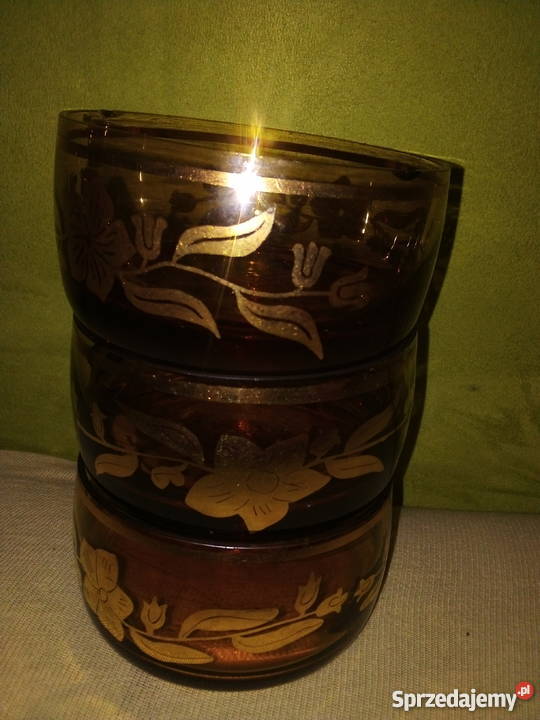 Miski szklane burs tyn i zloto