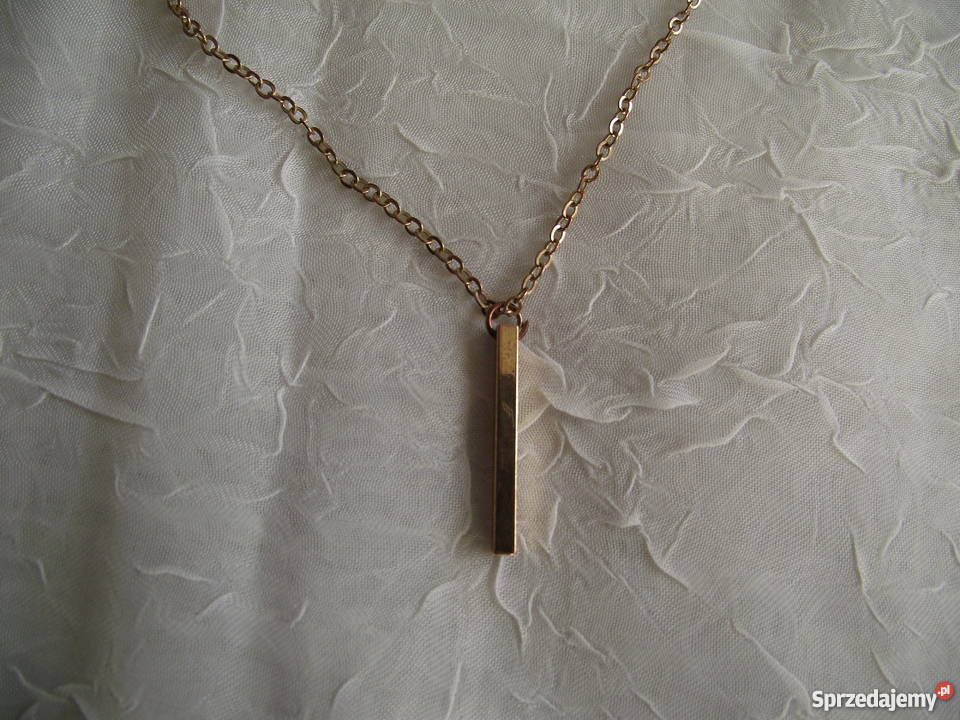 NASZYJNIK SZTABKI ZŁOTA NA ŁAŃCUSZKU Piła