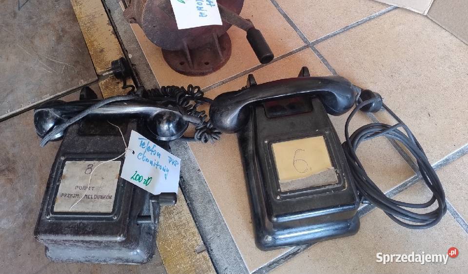 SPRAWNY Telefon ebonitowy TELOS kręcony na Antyki Krotoszyn