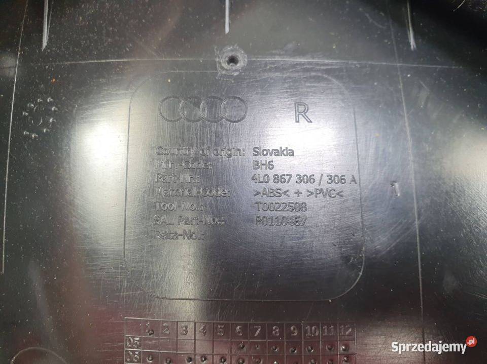 BOCZEK PRAWY TYŁ AUDI Q7 4L 4L0867306A kujawsko-pomorskie Lipno