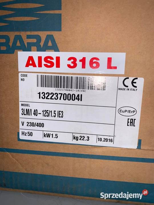 Ebara Pump 3LMI 4012515kW mazowieckie Warszawa