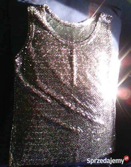 nowa srebrna bluzka wieczorowa Sylwestrowa sprzedam