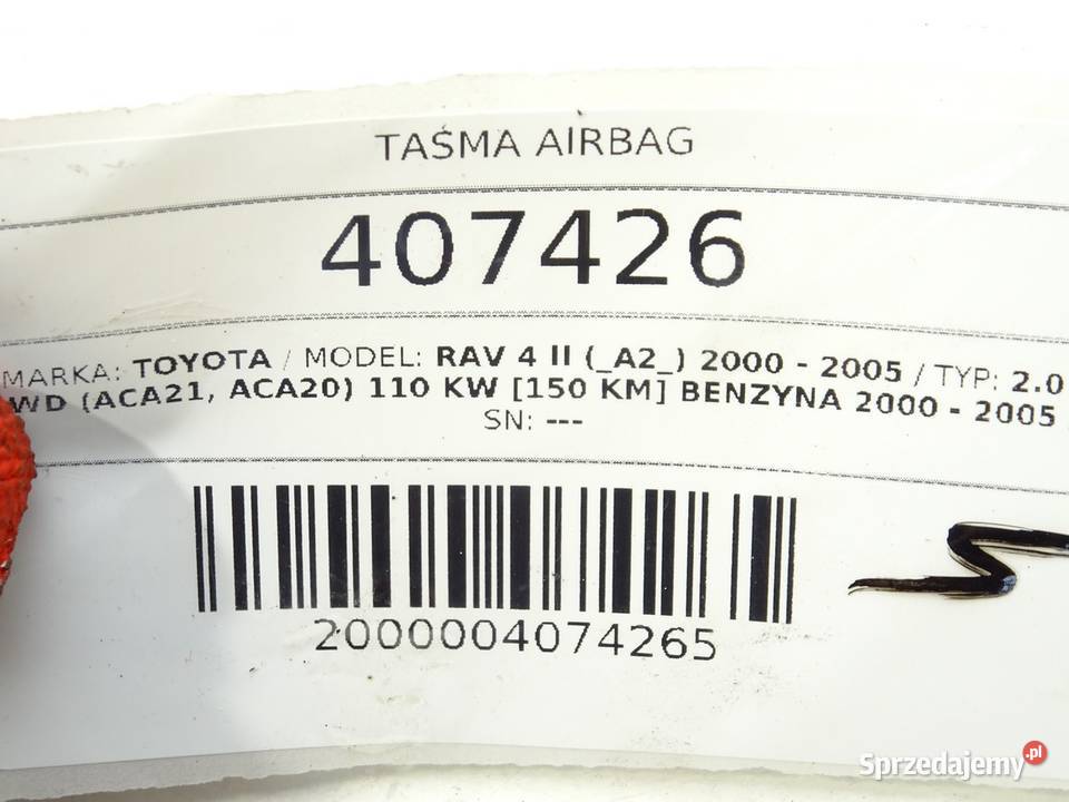 TAŚMA AIRBAG TOYOTA RAV 4 II 0005 SUV osobowe