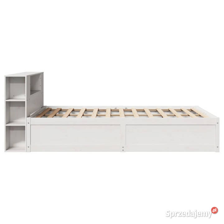 Rama łóżka bez materaca biała lite drewno 156cm mazowieckie Warszawa
