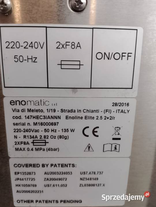 Dystrybutor do wina Enomatic na 8 butelek 4 Wrocław sprzedam