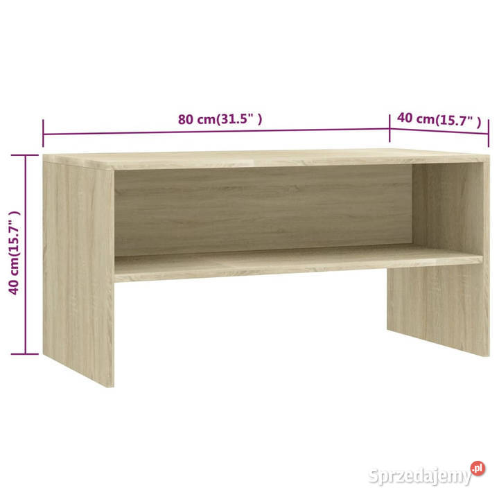 Szafka pod TV dąb sonoma 80x40x40 materiał