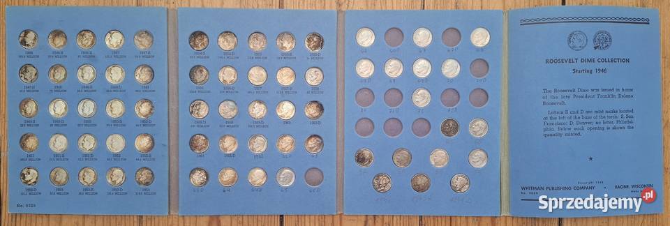 Zestaw Monet USA 1941 1972 10c x 66 sztuk Gliwice