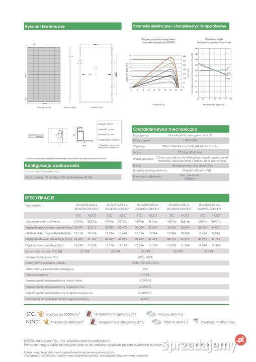 Panele Fotowoltaiczne Jinko 485W Ntype Panele fotowoltaiczne lubelskie Lublin sprzedam