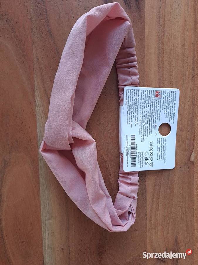 Materiałowa opaska na włosy różowa przeplatana Moda i Styl Warszawa