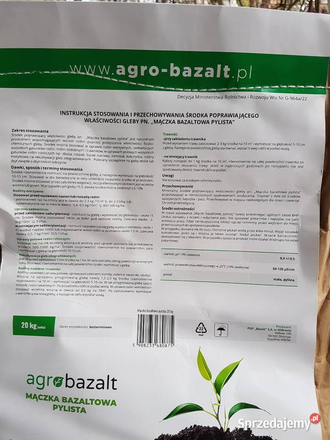 Mączka bazaltowa worek 20 Mielec